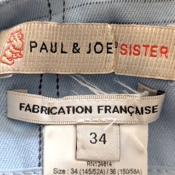 Paul & Joe Sister Womens Size 34 (US 2) Blue Windowpane Check Crop Pocket Pants - Picture 8 of 10